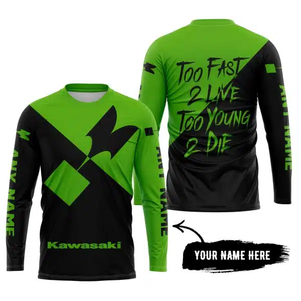 Too Fast To Live Too Young To Die - 3d All Over Printed - Kawasaki - Image 5