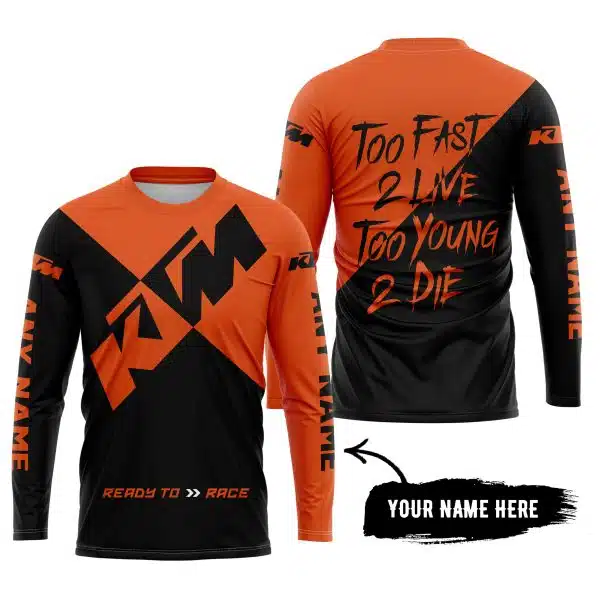 Too Fast To Live Too Young To Die - 3d All Over Printed - Ktm - Image 4