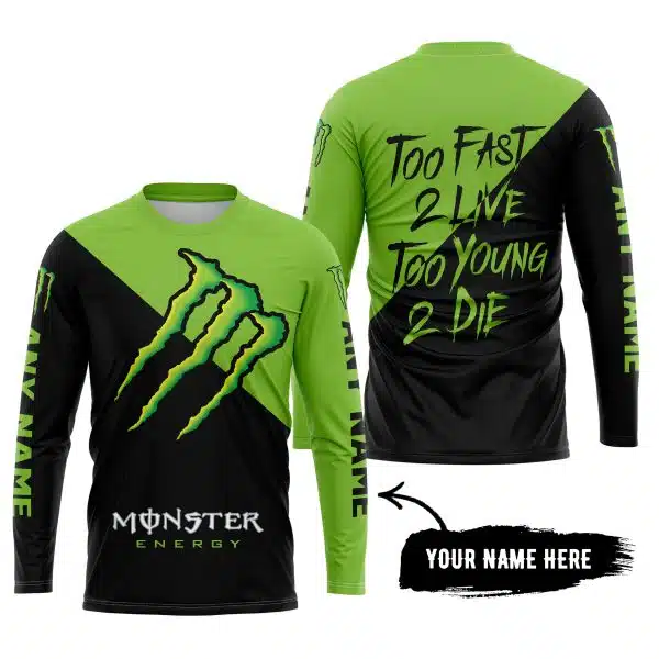 Too Fast To Live Too Young To Die - 3d All Over Printed - Monster Energy - Image 5