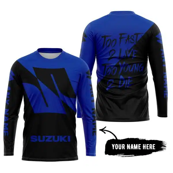 Too Fast To Live Too Young To Die - 3d All Over Printed - Suzuki - Blue - Image 5