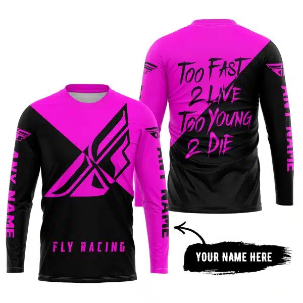 Too Fast To Live Too Young To Die - 3d All Over Printed - Fly Racing Pink - Image 5