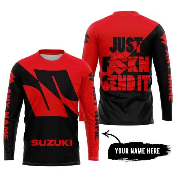 Just Fkcn Send It - 3d All Over Printed - Suzuki - Red - Image 5