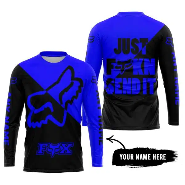Just Fkcn Send It - 3d All Over Printed - Fox Racing - Blue - Image 5