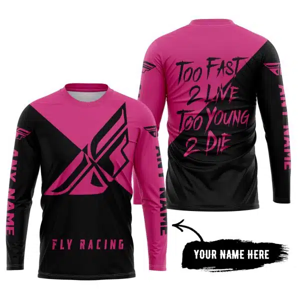 Too Fast To Live Too Young To Die - 3d All Over Printed - Fly Racing Pink 1 - Image 5