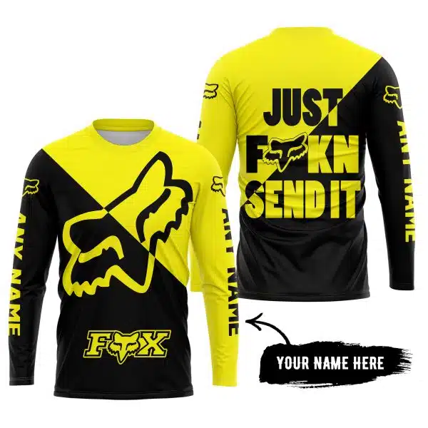 Just Fkcn Send It - 3d All Over Printed - Fox Racing - Yellow - Image 5