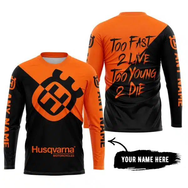 Too Fast To Live Too Young To Die - 3d All Over Printed - Husqvarna Orange - Image 5
