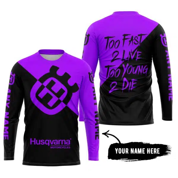 Too Fast To Live Too Young To Die - 3d All Over Printed - Husqvarna Purple - Image 4