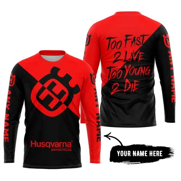 Too Fast To Live Too Young To Die - 3d All Over Printed - Husqvarna Red - Image 5