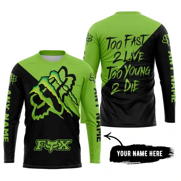 Too Fast To Live Too Young To Die - 3d All Over Printed - Fox Racing & Monster Energy - Image 5