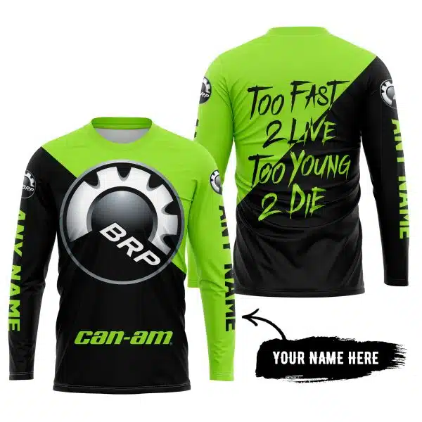Too Fast To Live Too Young To Die - 3d All Over Printed - Can Am Green 1 - Image 4