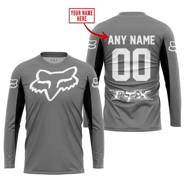 Custom Name Racing - Limited Edition - Fox Racing V2 - Grey - Image 2