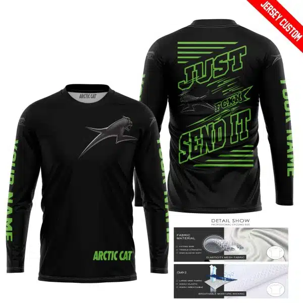 Premium Just Fckn Gonna Send It - Custom Name - Arctic Cat - Green Black - Image 3