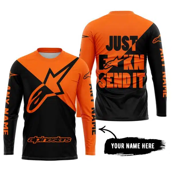 Just Fkcn Send It - 3d All Over Printed - Alpinestars Orange - Image 5