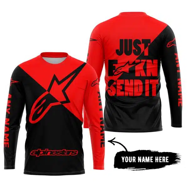 Just Fkcn Send It - 3d All Over Printed - Alpinestars Red - Image 5