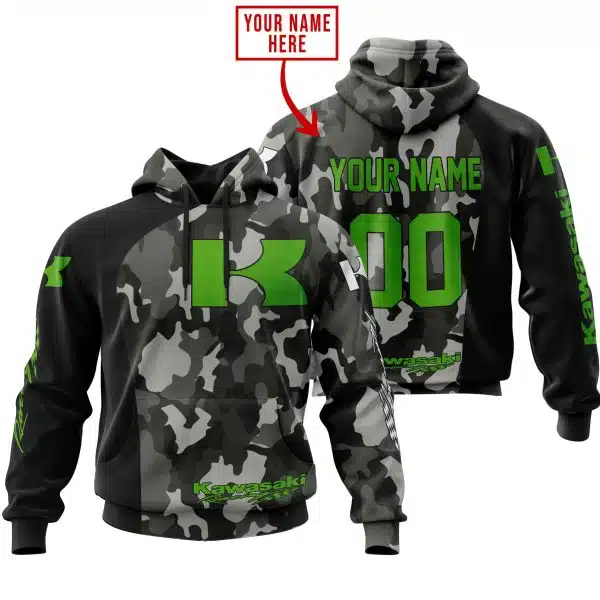 Kawasaki Racing V1 Camo | Custom Name Racing | Kid & Adult