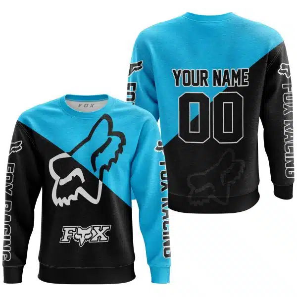 Premium Gift - Custom Name - Fox Racing - Sky Blue - Image 2