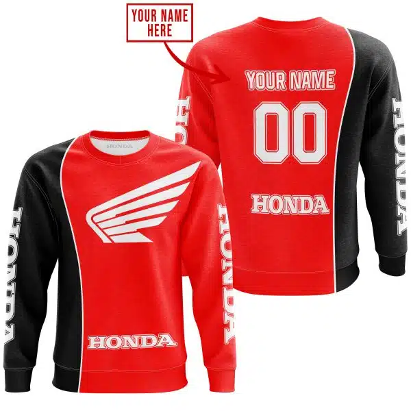 Limited Edition - Custom Name Motocrocss V2 - Honda - Red - Image 4