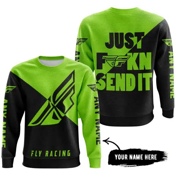 Just Fkcn Send It - 3d All Over Printed - Fly Racing Green 1 - Image 4