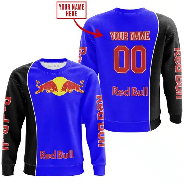 Limited Edition - Custom Name Motocrocss V2 - Red Bull - Blue - Image 3