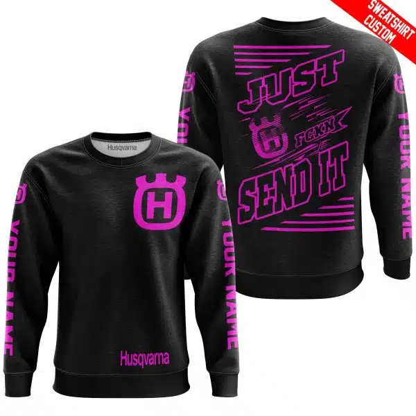 Premium Just Fckn Gonna Send It - Custom Name - Husqvarna - Pink Black - Image 5