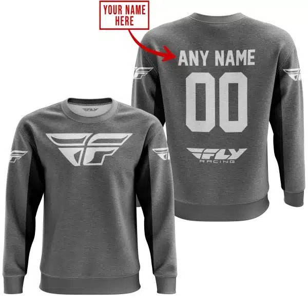 Custom Name Racing - Limited Edition - Fly Racing- Grey V2 - Image 3