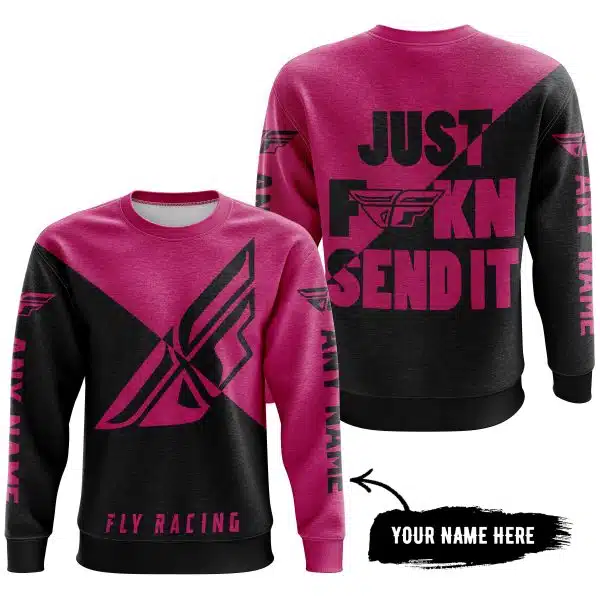 Just Fkcn Send It - 3d All Over Printed - Fly Racing Pink 1 - Image 4