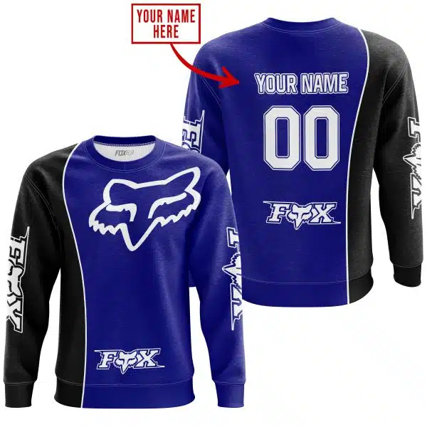 Limited Edition - Custom Name Motocrocss V2 - Fox Racing - Black Navy - Image 4