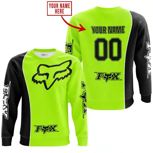 Limited Edition - Custom Name Motocrocss V2 - Fox Racing - Black Neon - Image 4