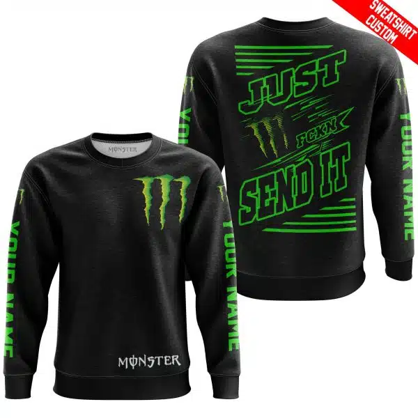 Premium Just Fckn Gonna Send It - Custom Name - Monster Energy - Green Black - Image 5