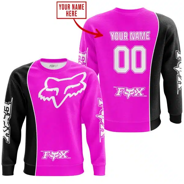 Limited Edition - Custom Name Motocrocss V2 - Fox Racing - Black Pink - Image 4