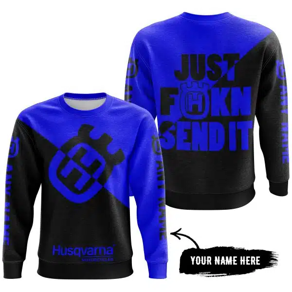 Just Fkcn Send It - 3d All Over Printed - Husqvarna Blue - Image 4