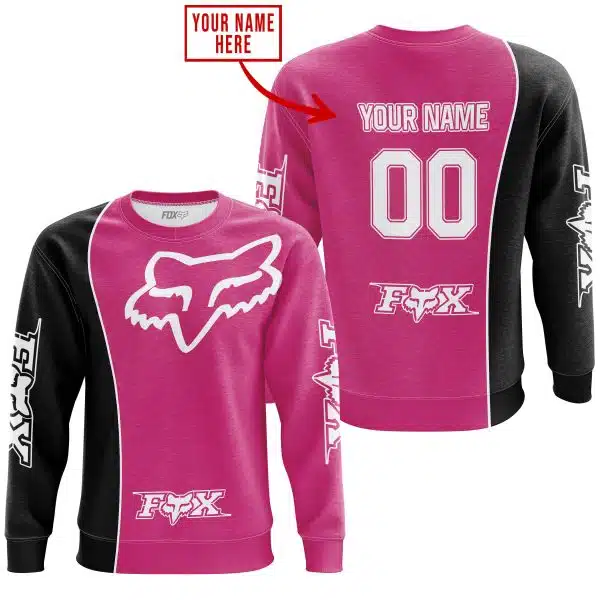 Limited Edition - Custom Name Motocrocss V2 - Fox Racing - Black Pink 1 - Image 4
