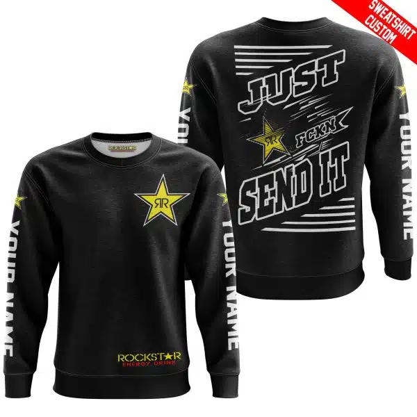 Premium Just Fckn Gonna Send It - Custom Name - Rockstar Energy - White Black - Image 6