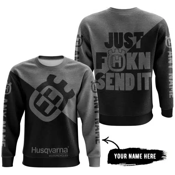 Just Fkcn Send It - 3d All Over Printed - Husqvarna Grey - Image 4