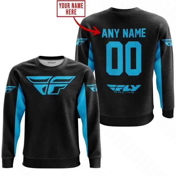 Custom Name Racing - Limited Edition - Fly Racing- Sky Blue - Image 3