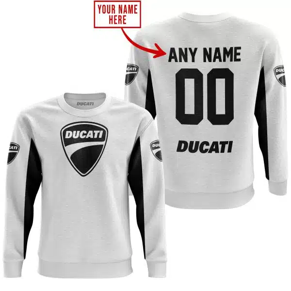 Custom Name Racing - Limited Edition - Ducati - White V2 - Image 3