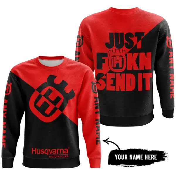 Just Fkcn Send It - 3d All Over Printed - Husqvarna Red - Image 4