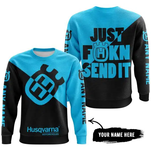 Just Fkcn Send It - 3d All Over Printed - Husqvarna Sky Blue - Image 4