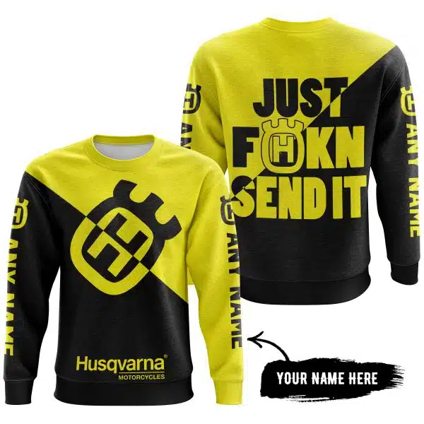 Just Fkcn Send It - 3d All Over Printed - Husqvarna Yellow - Image 4