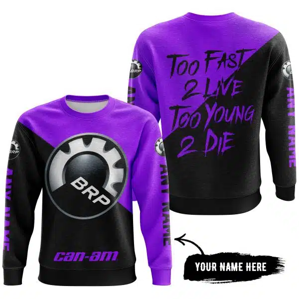Too Fast To Live Too Young To Die - 3d All Over Printed - Can Am Purple - Image 4