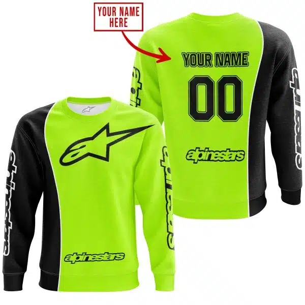 Limited Edition - Custom Name Motocrocss V2 - Alpinestars Black Neon - Image 4
