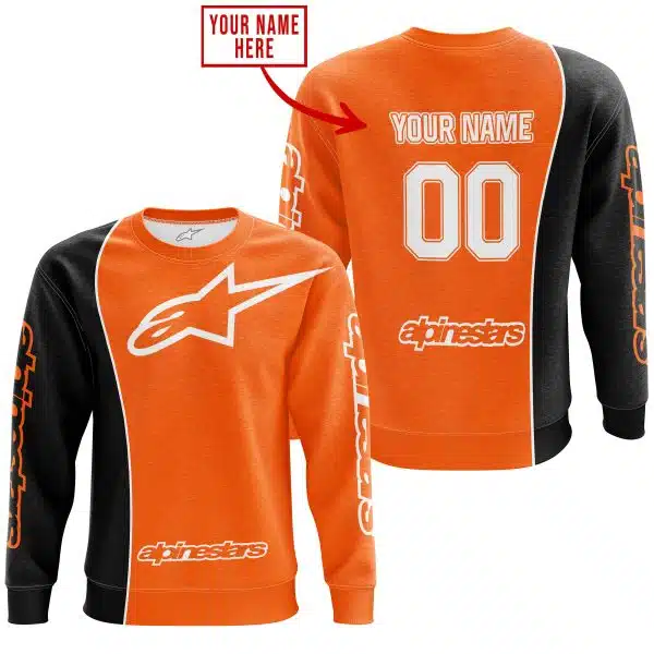 Limited Edition - Custom Name Motocrocss V2 - Alpinestars Black Orange - Image 4