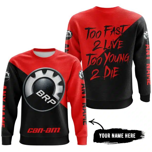 Too Fast To Live Too Young To Die - 3d All Over Printed - Can Am Red - Image 4