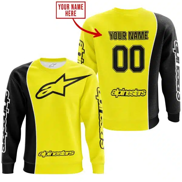 Limited Edition - Custom Name Motocrocss V2 - Alpinestars Black Yellow - Image 4