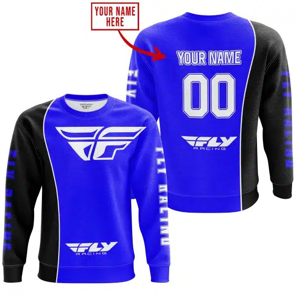 Limited Edition - Custom Name Motocrocss V2 - Fly Racing Blue - Image 4