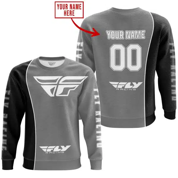 Limited Edition - Custom Name Motocrocss V2 - Fly Racing Grey - Image 4