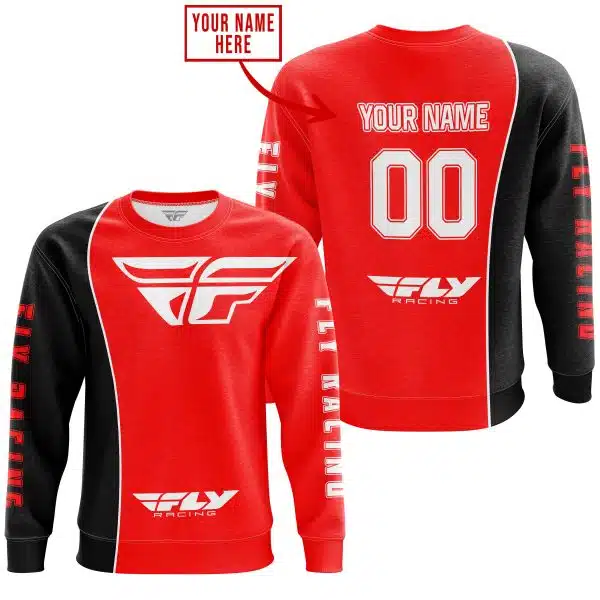 Limited Edition - Custom Name Motocrocss V2 - Fly Racing Red - Image 4