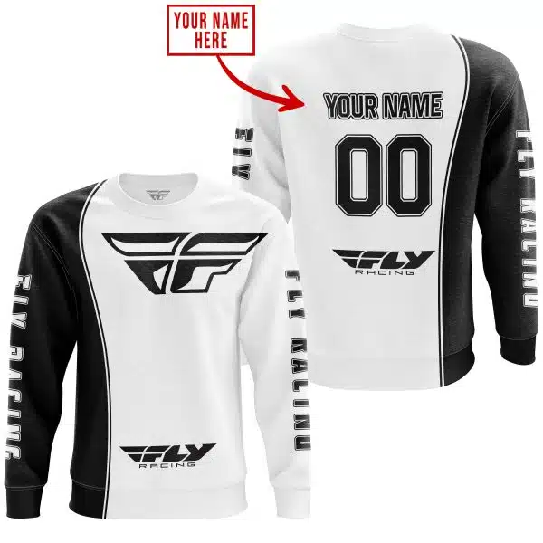 Limited Edition - Custom Name Motocrocss V2 - Fly Racing White - Image 4
