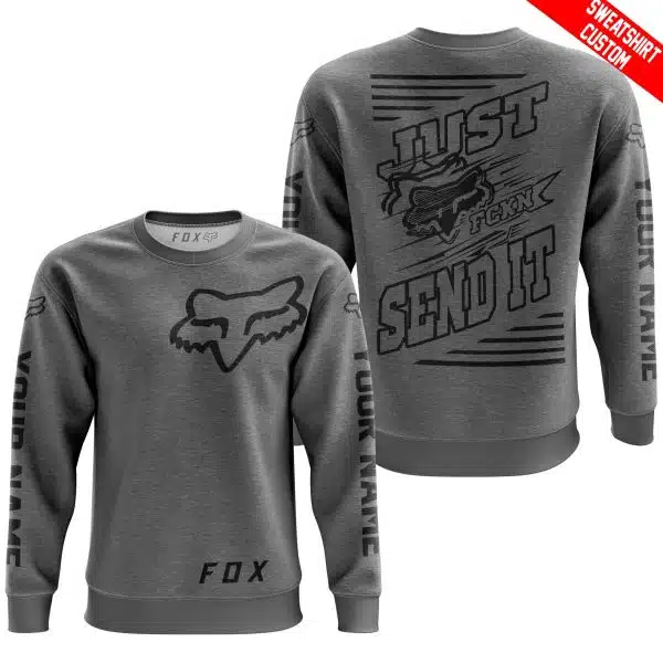Premium Just Fckn Gonna Send It – Custom Name – Fox – Grey - Image 5