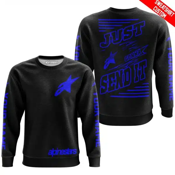 Premium Just Fckn Gonna Send It - Custom Name - Alpinestars - Blue Black - Image 6